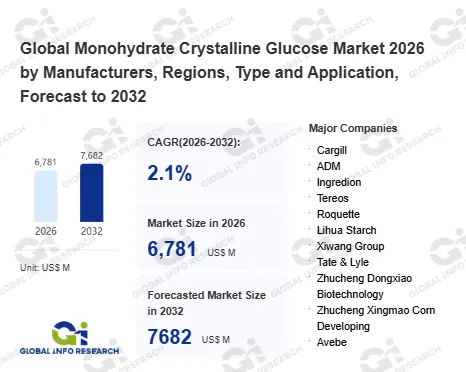 Global Monohydrate Crystalline Glucose Market Valued at US$6.78 Billion in 2026, Projected to Reach US$7.68 Billion by 2032 at 2.1% CAGR